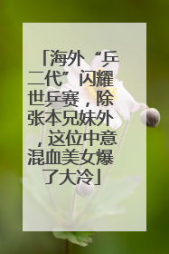 海外“乒二代”闪耀世乒赛，除张本兄妹外，这位中意混血美女爆了大冷